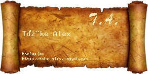 Tőke Alex névjegykártya