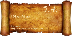 Tőke Alex névjegykártya